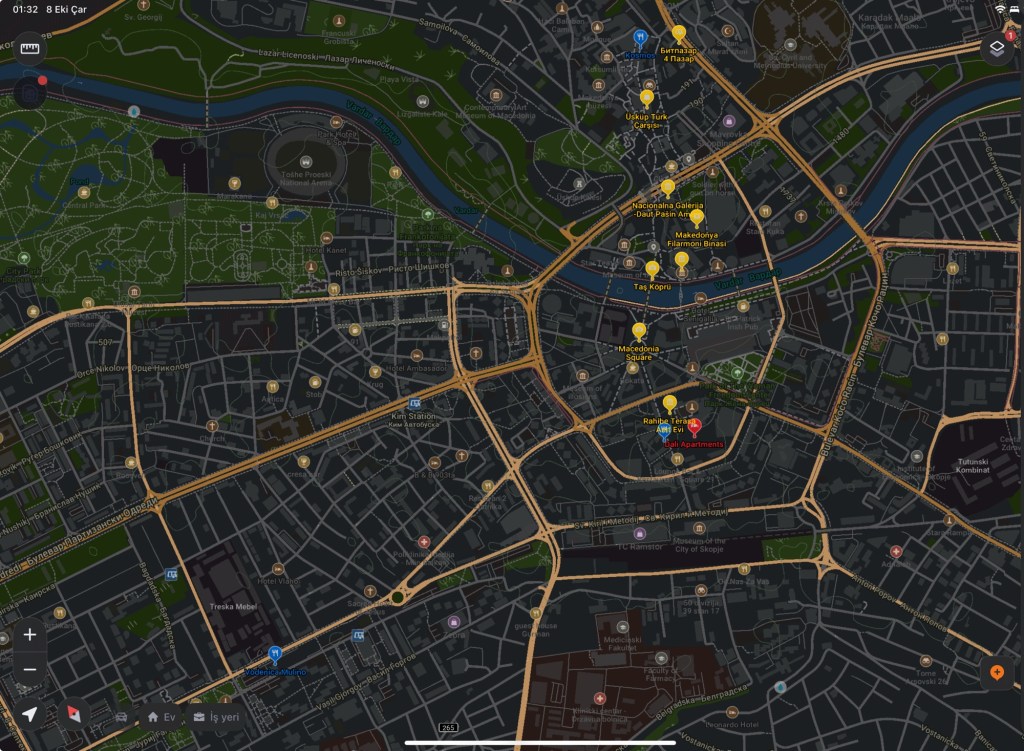 Üsküp şehir merkezi haritası