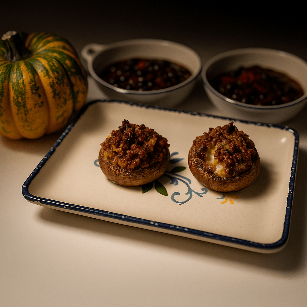 🍄 Sosis Doldurulmuş Fırın&nbsp;Mantarlar