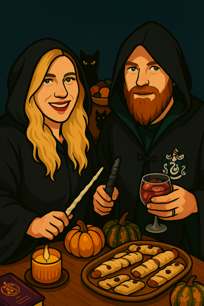 Efe ve Ebru'nun cadılar bayramı konseptinde çekilen animasyon tarzı fotoğraf