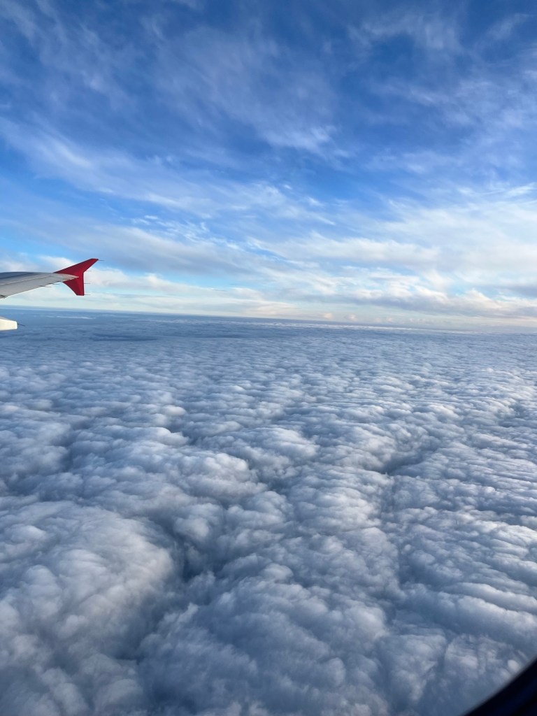 Efe ile Ebru’nun Noel tatillerinde gittikleri Belgrad yolculuğundan, uçakta çekilmiş bir fotoğraf