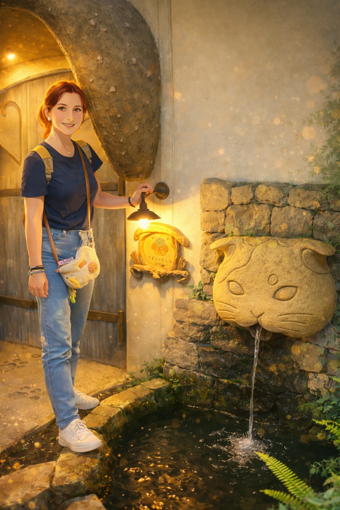 Ebru’nun Kichijoji Petit No Mura kafesi içinde çekilmiş animasyon tarzı fotoğraf