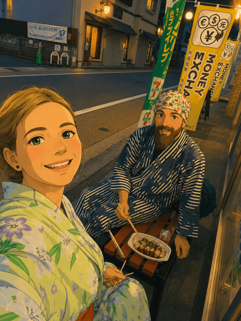 2026 Japonya yolculuğundan: Kimono sokak yemeği