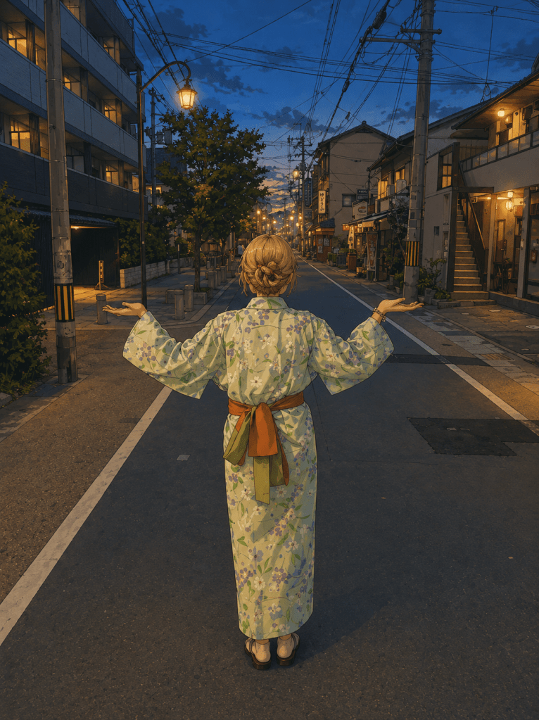 2026 Japonya yolculuğundan: Kimono ile gece sokağı
