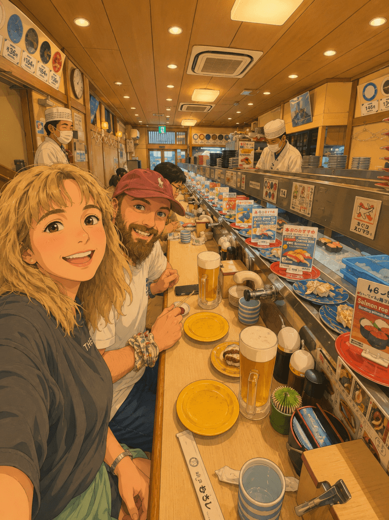 2026 Japonya yolculuğundan: Kaiten sushi restoranı