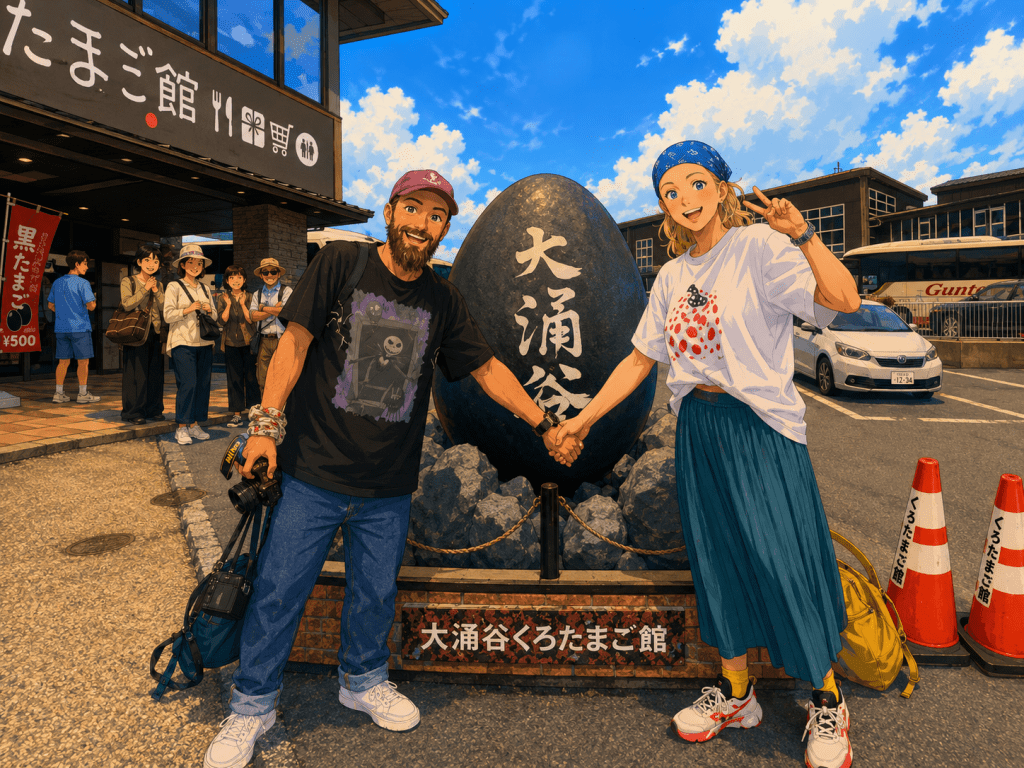 2026 Japonya yolculuğundan: Hakone Owakudani gezi selfiesi