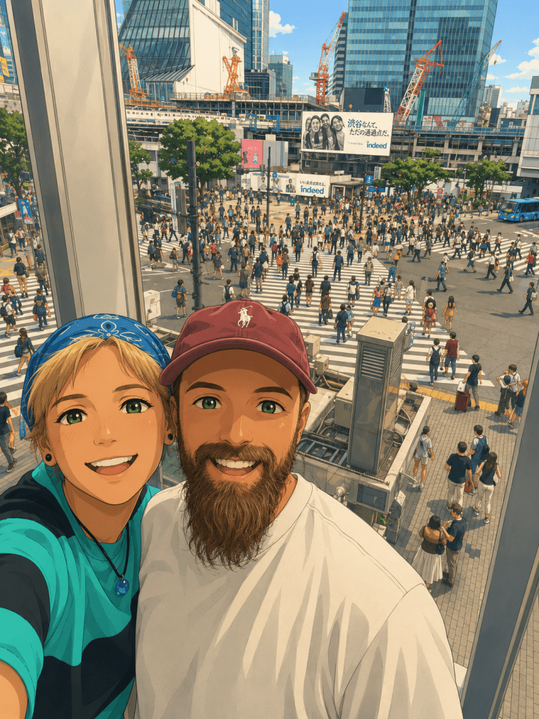 2026 Japonya yolculuğundan: Tokyo Shibuya kavşağı selfie