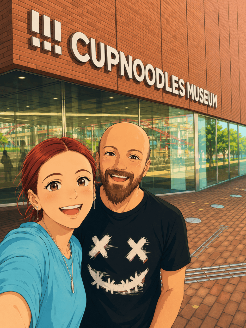Yokohama cup noodles müzesini gösteren anime tarzı kapak görseli